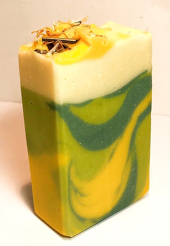 Green and White Sophie's Garden Soap Bar